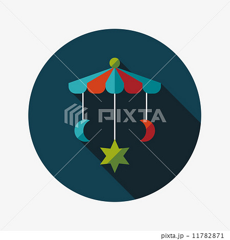 Baby crib hanging toy flat icon with long shadow,EPS 10 Baby crib hanging toy flat icon with long shadow,EPS 10 11782871