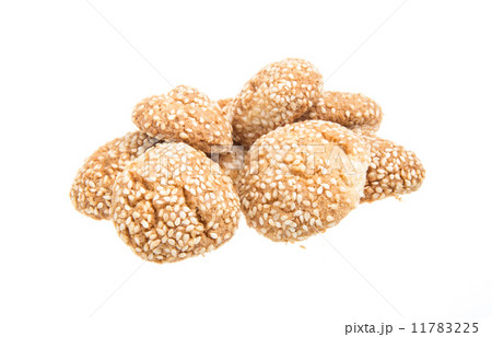 Heap of delicious cookies isolated on white background 11783225