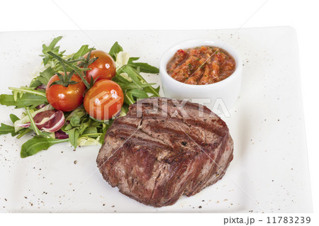 Grilled Beef Steak Isolated On a White Background Grilled Beef Steak Isolated On a White Background 11783239