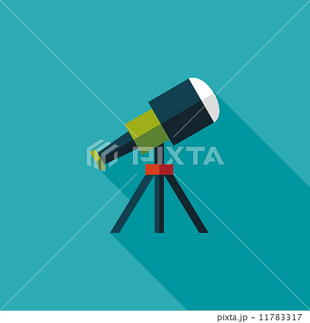 Telescope flat icon with long shadow,eps10 Telescope flat icon with long shadow,eps10 11783317