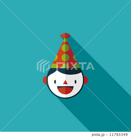 Birthday party boy flat icon with long shadow,eps10 11783349