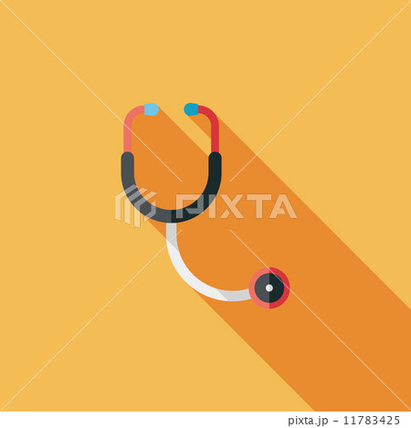 stethoscope flat icon with long shadow 11783425