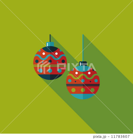 christmas ball flat icon with long shadow,eps10 11783607