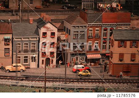 ジオラマの街の写真素材