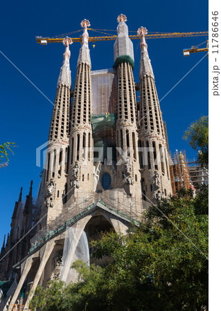 BARCELONA SPAIN - OCTOBER 28: La Sagrada Familia - the impressiv 11786646