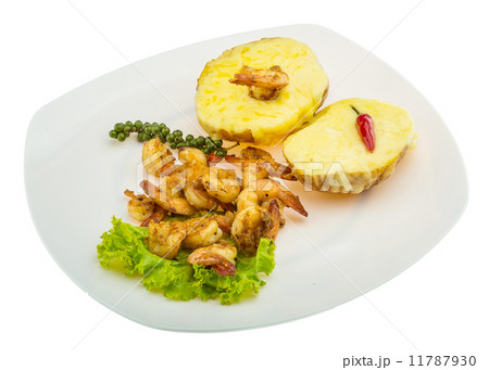 Garlic shrimps with potato Garlic shrimps with potato 11787930