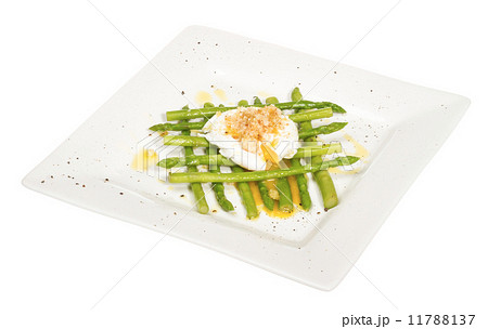 fresh salad with asparagus,eggs and croutons 11788137