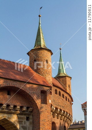 A gate to Krakow - the best preserved barbican in Europe, Poland 11790811