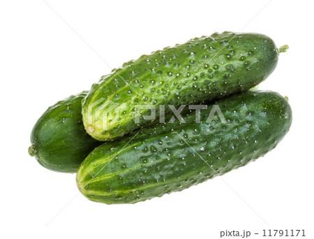 Healthy food. The green cucumbers isolated on white background 11791171