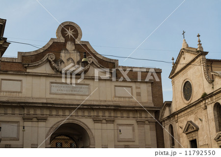 Rome, Italy. Famous Porta del Popolo city gate. 11792550