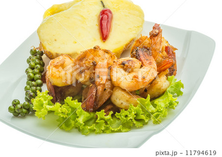 Garlic shrimps with potato Garlic shrimps with potato 11794619
