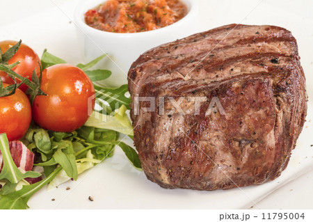 Grilled Beef Steak Isolated On a White Background Grilled Beef Steak Isolated On a White Background 11795004