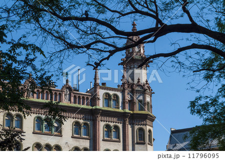 typical buildings 19th-century in Buda Castle district of Budape 11796095