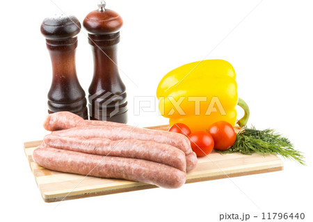 raw sausages and ingredients 11796440