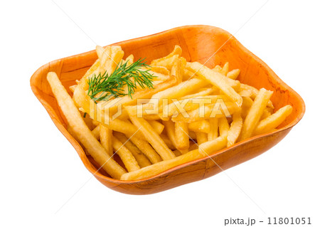 French fries on white background 11801051