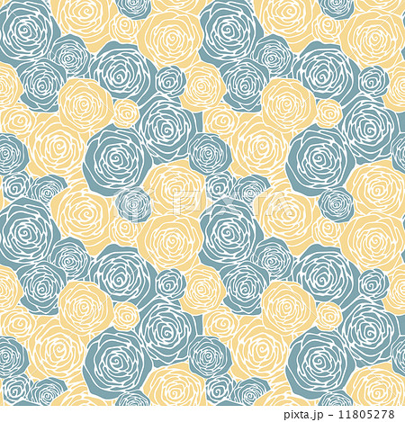 Seamless pattern with outline roses 11805278