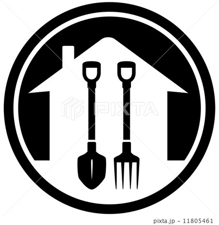 garden landscaping icon with shovel and pitchfork garden landscaping icon with shovel and pitchfork 11805461