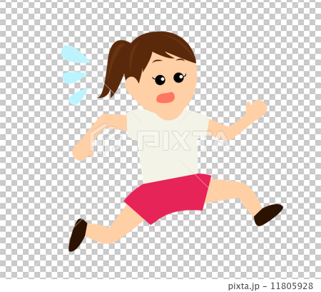 走る少女 ランニングのイラスト素材