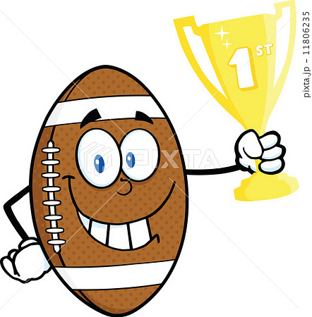 American Football Ball Cartoon Character のイラスト素材