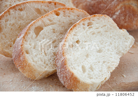 Sliced ciabatta on the board Sliced ciabatta on the board 11806452