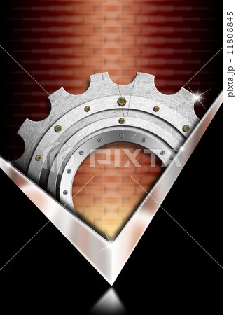 Red and Metal Industrial Gear Background 11808845