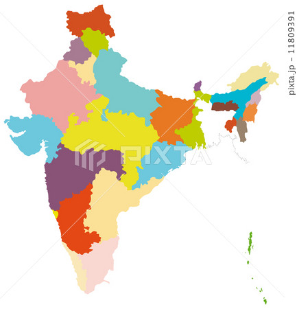 インドの地図のイラスト素材