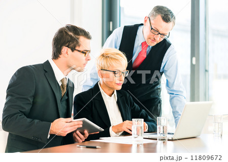 Business - meeting in office, people working with document 11809672