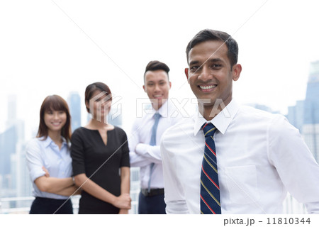 Indian team leader of successful young asian mixed race corporate executive  11810344