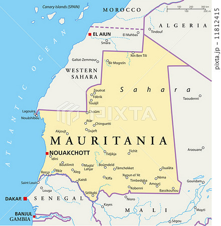 Mauritania Political Map Mauritania Political Map 11812415