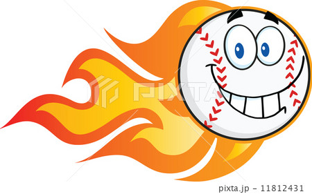 Smiling Flaming Baseball Ball Cartoon Character Smiling Flaming Baseball Ball Cartoon Character 11812431