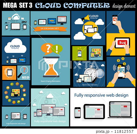 Mega Set Flat Computer Design Vector Illustration Mega Set Flat Computer Design Vector Illustration 11812557