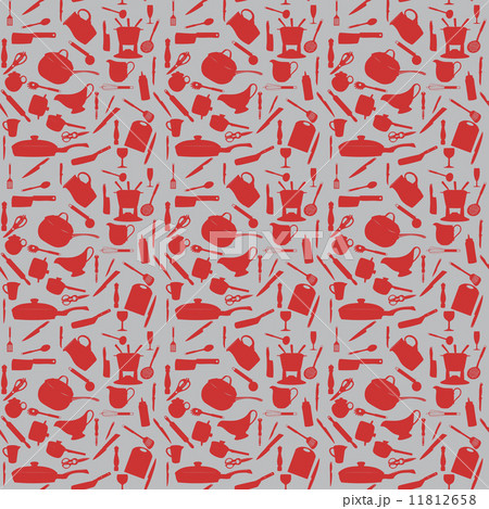 Kitchen Tools Silhouette. Seamless Pattern. Vector illustration. 11812658