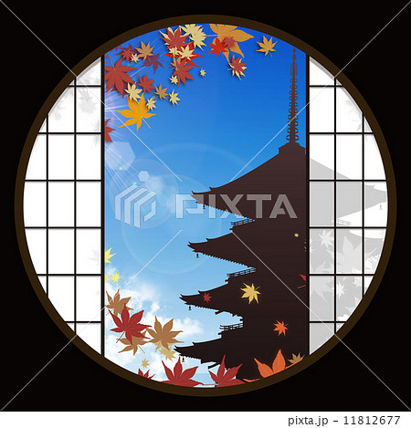 五重塔と紅葉 11812677
