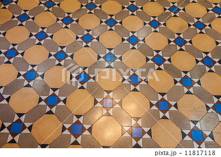 Pattern of colored cotta tile as floor Pattern of colored cotta tile as floor 11817118