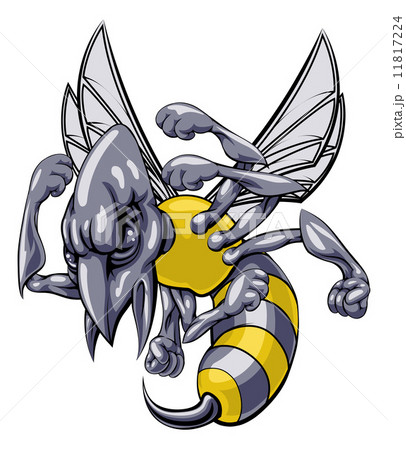 Mean wasp or hornet mascot Mean wasp or hornet mascot 11817224