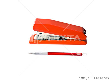 Red stapler and pen 11818785