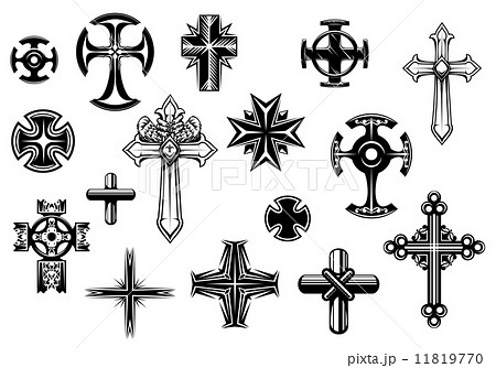 Religious Crosses Setのイラスト素材