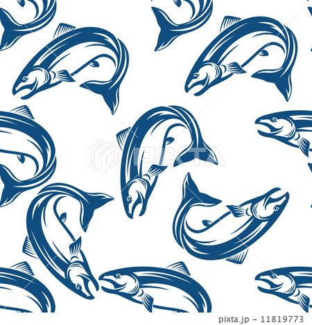 Salmon fish seamless pattern 11819773