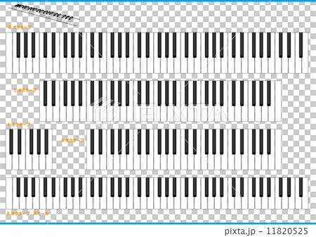 ピアノのキーボード配列のイラスト素材