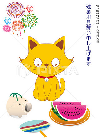 綺麗 夏 猫 イラスト 1037 Josspicturea4agh