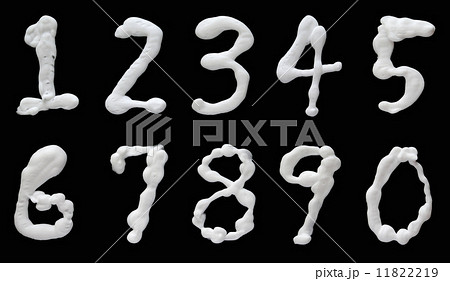 シェービングフォームで書いたアラビア数字 11822219