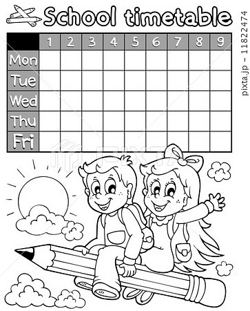 Coloring book school timetable 3 11822474