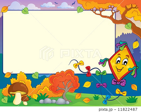 Autumn frame with kite 1 Autumn frame with kite 1 11822487