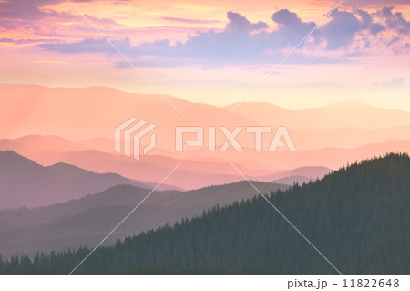 Colorful Sunset in the Mountains 11822648