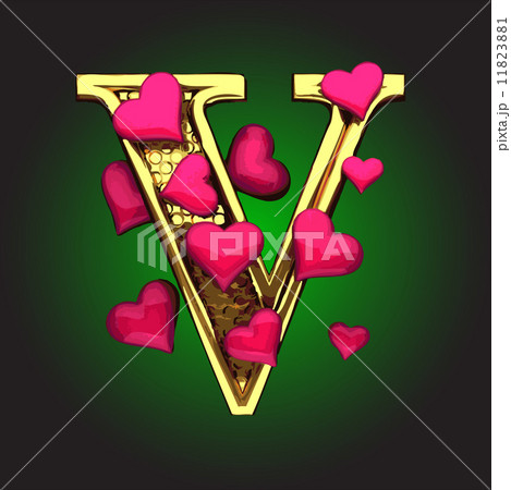 Vector golden figure with hearts Vector golden figure with hearts 11823881