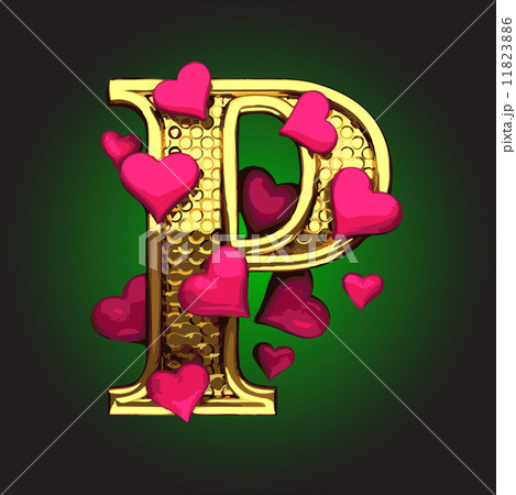Vector golden figure with hearts Vector golden figure with hearts 11823886