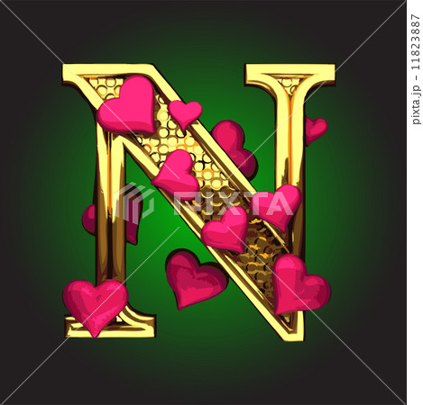 Vector golden figure with hearts Vector golden figure with hearts 11823887