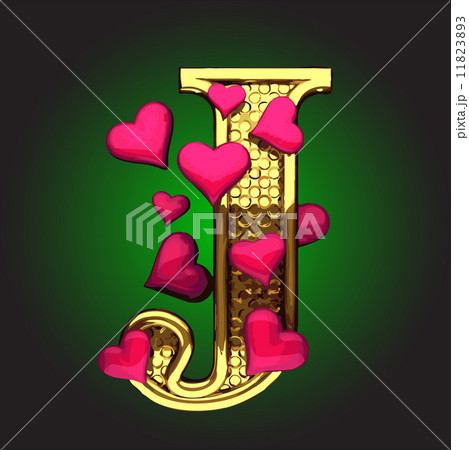 Vector golden figure with hearts 11823893