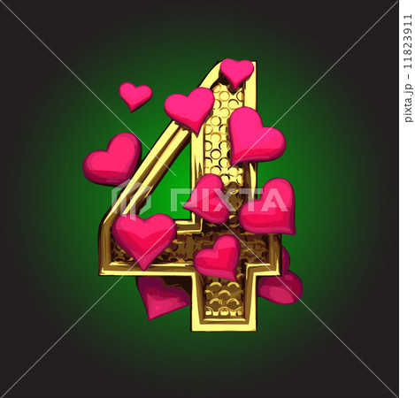 Vector golden figure with hearts 11823911