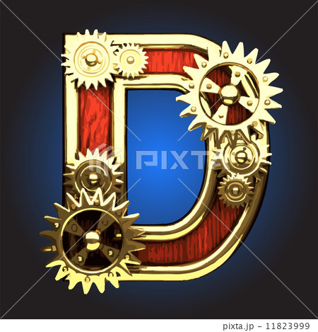 Vector wooden figure with gears Vector wooden figure with gears 11823999